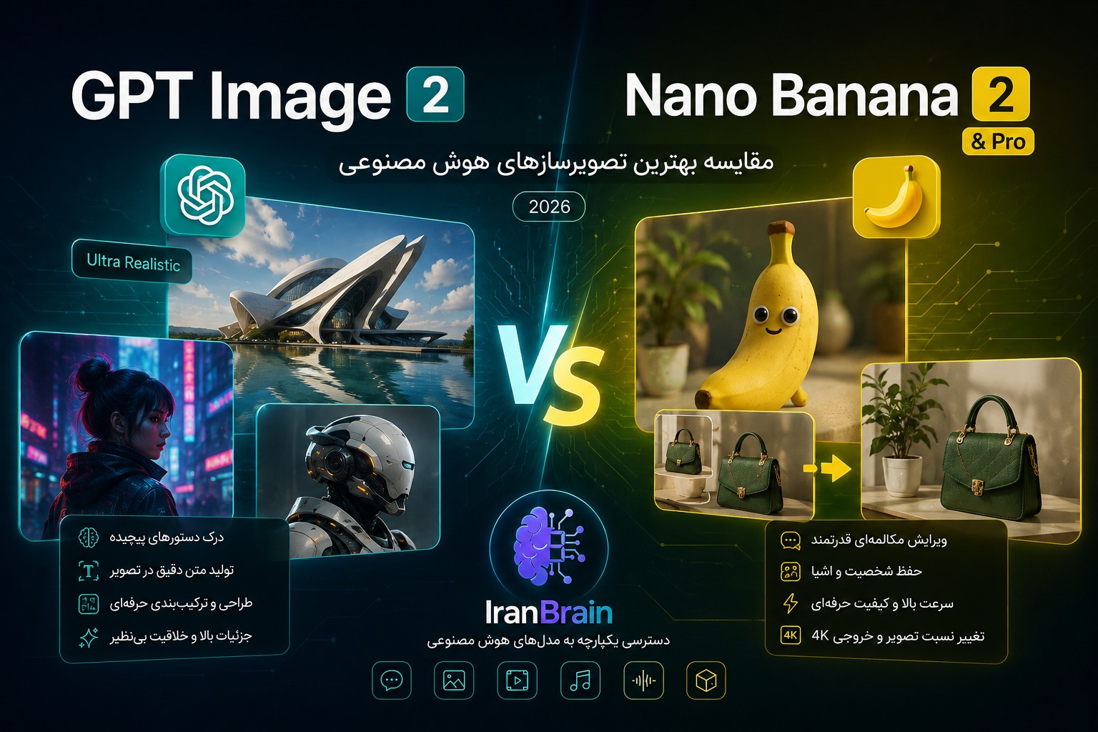 GPT Image و Nano Banana در تصویرساز